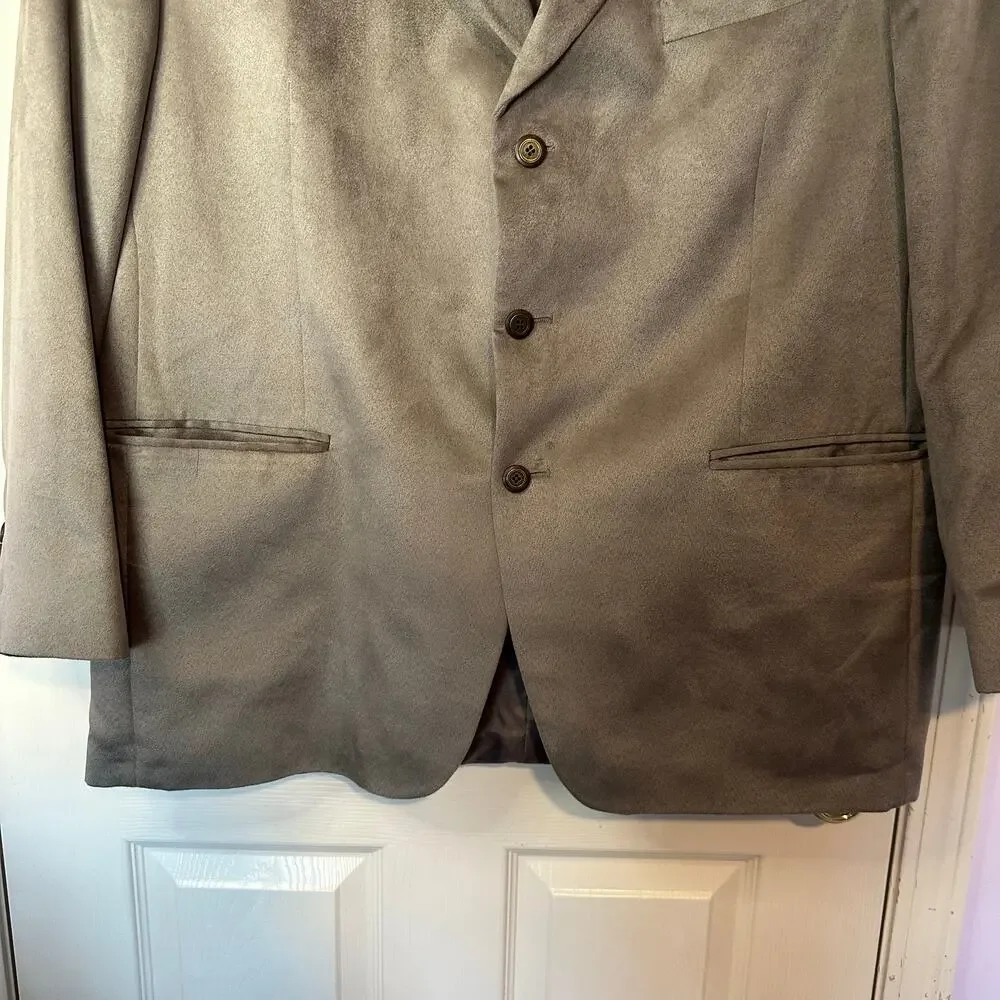 Chaps Ralph Lauren Men’s Faux Suede‎ Soft Blazer Sport Coat Suit Jacket Size 46L